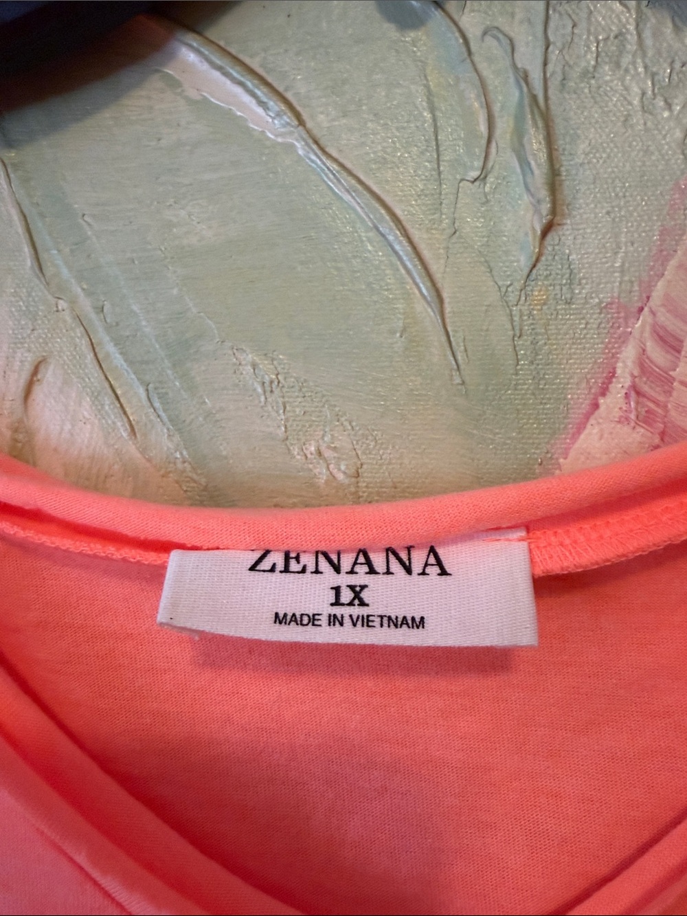 Zenana Outfitters Vibrant Coral V-Neck Pocket Tunic size 1X New! - Picture 3 of 7